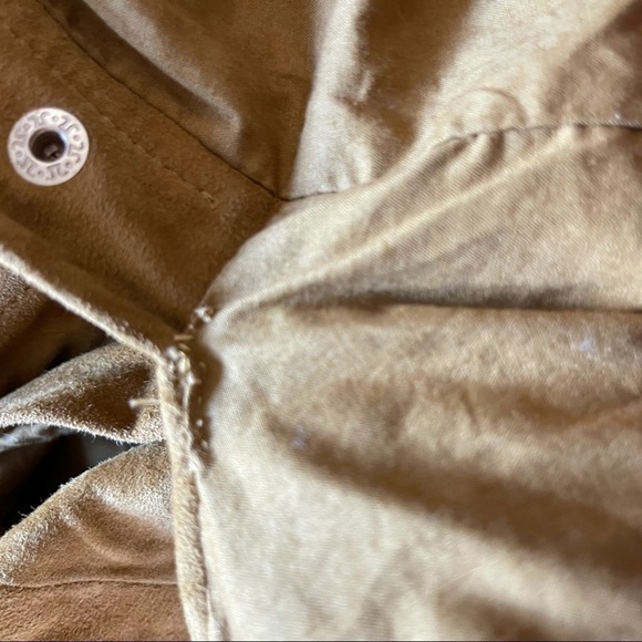 BA&SH Liam Belted Goat Suede Button Fly Shorts Camel Brown Size 1 US S/4 - Picture 10 of 15
